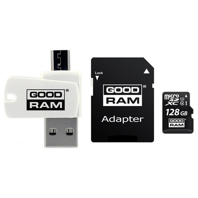 Карта пам`ятi MicroSDXC 128GB UHS-I Class 10 Goodram + SD-adapter + OTG Card reader (M1A4-1280R12)