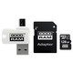 Карта памяти MicroSDXC 128GB UHS-I Class 10 Goodram + SD-adapter + OTG Card reader (M1A4-1280R12)
