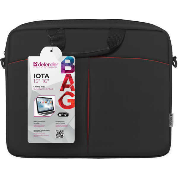 Сумка для ноутбука Defender Iota 15.6" черного кольору (26007)