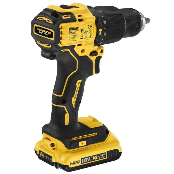 Дрель-шуруповерт аккумуляторная бесщёточная ударная DeWALT DCD709D2T