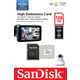 Карта памяти MicroSDXC 128GB UHS-I/U3 Class 10 SanDisk High Endurance R100/W40MB/s + SD-adapter (SDSQQNR-128G-GN6IA)