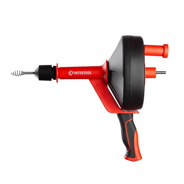 Інструмент для чищення труб, трос 4мм*6м, кручений загострений накінечник INTERTOOL HP-1010