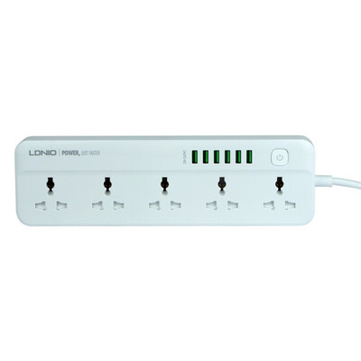 Мережевий Подовжувач LDNIO SC5614 5 socket / 6 USB White