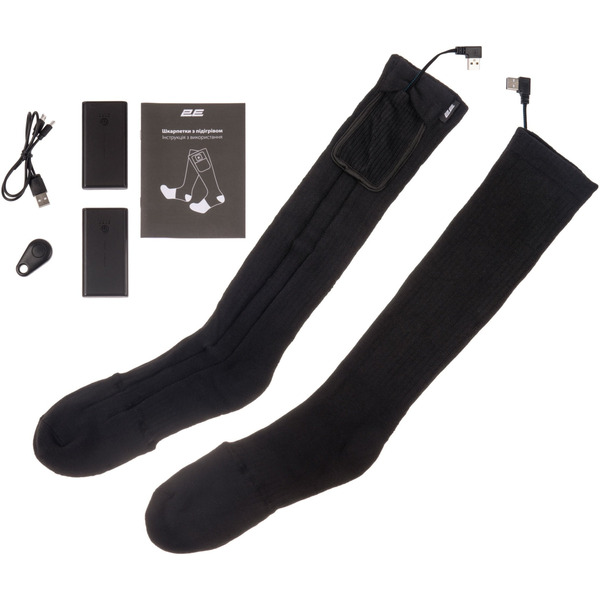 Шкарпетки з підігрівом 2E Race Black з дистанційним контролером, M (2E-HSRCM-BK)