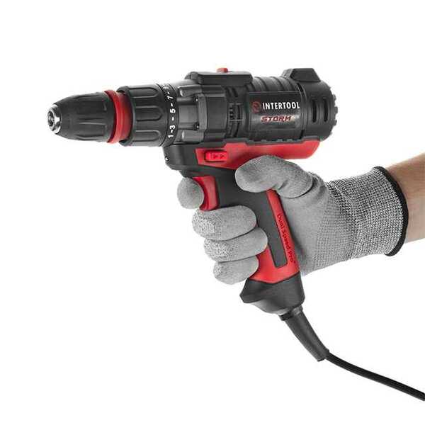 Дриль-шурупокрут електричний 420 Вт, 0-500/0-1800 об/хв, 0.8-10 мм, макс. 20 Nм, знімний патрон INTERTOOL