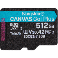 Карта памяти MicroSDXC 512GB UHS-I/U3 Class 10 Kingston Canvas Go! Plus R170/W90MB/s (SDCG3/512GBSP)