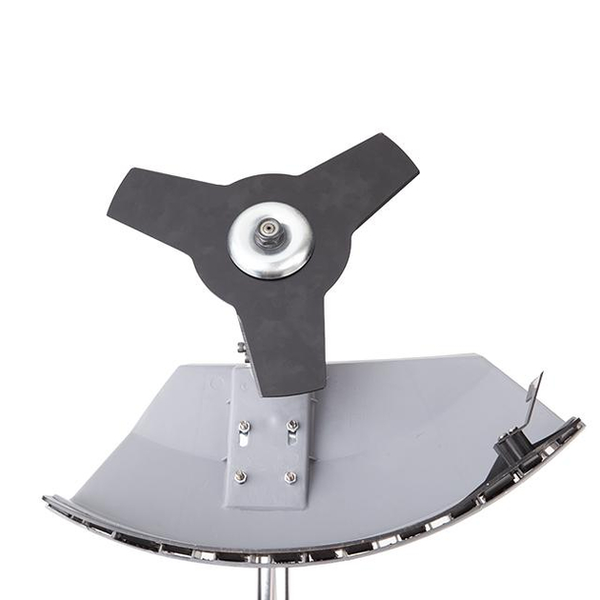 Тример електричний, 1400 Вт, 230 В~50 Гц, 7500 об/хв, плавний пуск,рем.привід, діаметр обертання диска/ліски 255/420 мм, котушка + 3-х зубчастий ніж INTERTOOL DT-2258