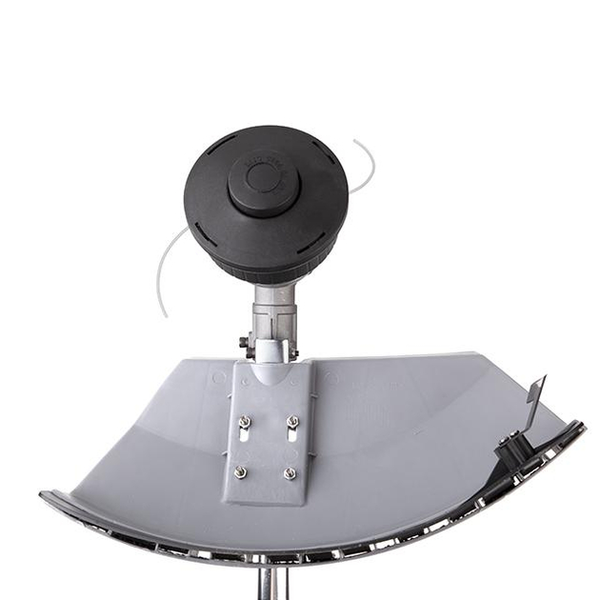 Тример електричний, 1400 Вт, 230 В~50 Гц, 7500 об/хв, плавний пуск,рем.привід, діаметр обертання диска/ліски 255/420 мм, котушка + 3-х зубчастий ніж INTERTOOL DT-2258