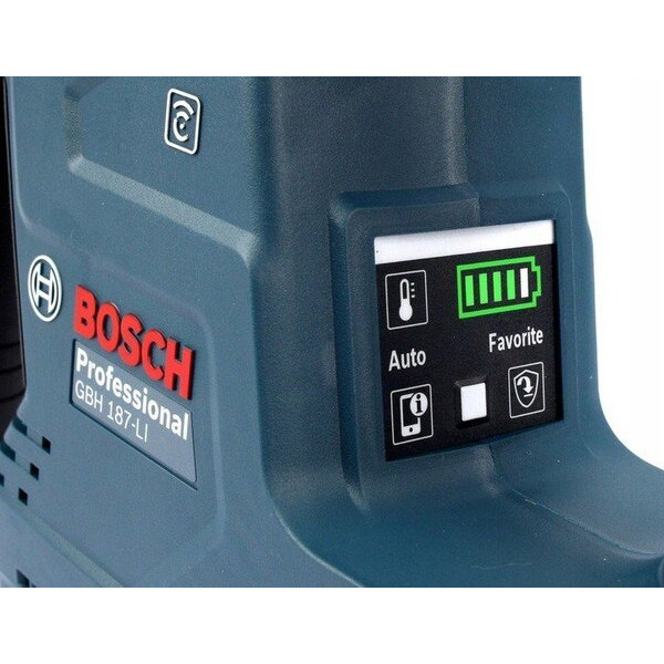 Перфоратор акумуляторний Bosch GBH 187-LI, патрон SDS-plus 24мм, 18В 1х5Аг, 2.4Дж, 3 режими, 980об/хв, 3кг, без АКБ та ЗП
