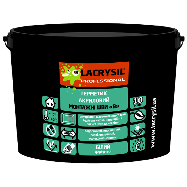 Герметик для монтажних швів LACRYSIL  "В" 7кг