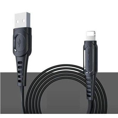 КабельKonfulon DC-02C Lightning, 2m, 2A, Black