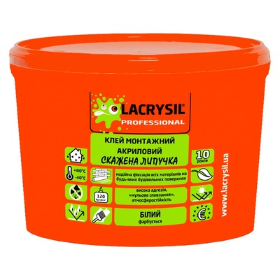 Клей акриловий LACRYSIL  СКАЖЕНА ЛИПУЧКА Білий / 6 kg
