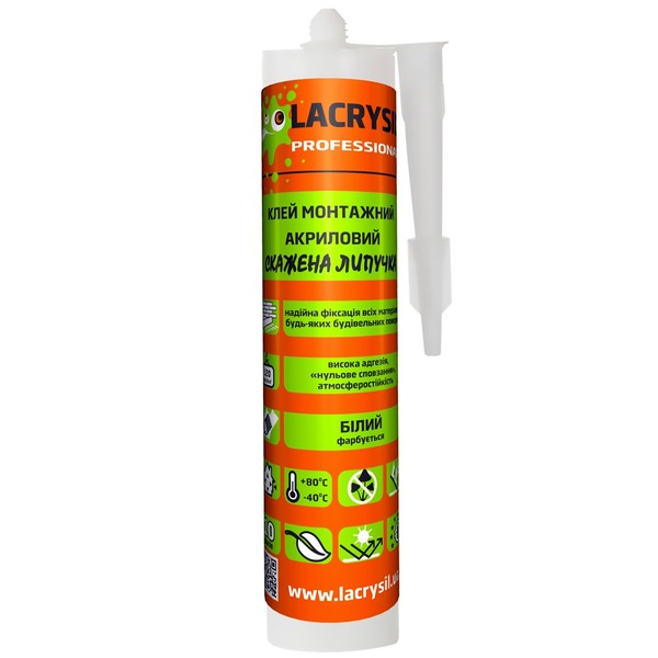 Клей акриловий Lacrysil СКАЖЕНА ЛИПУЧКА Білий / 0.4 kg