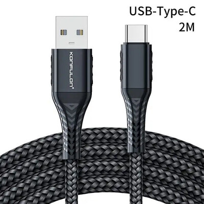 КабельKonfulon DC-34C Type-C, 2m, 60W Black