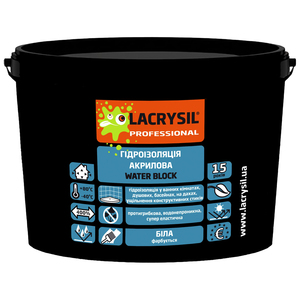 Гідроізоляція акрилова LACRYSIL  WATER BLOCK Білий / 6 kg