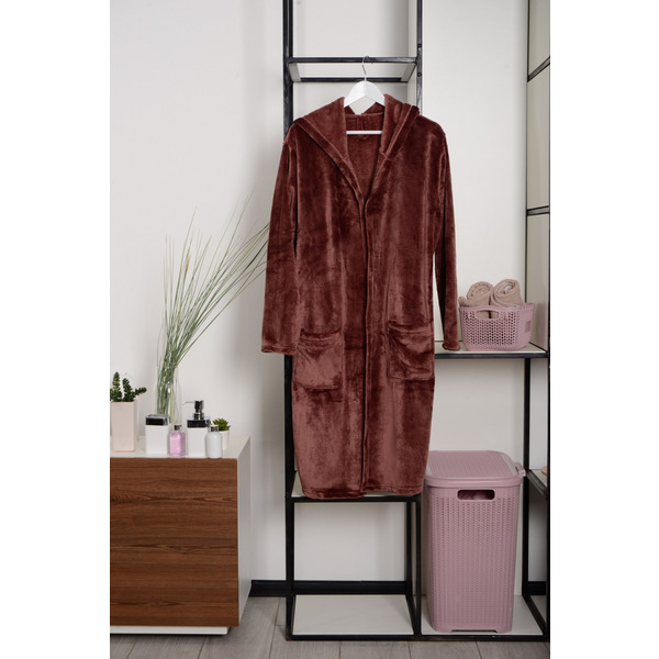 Текстиль банний SOHO Халат фліс., розмір M Lavender cappuccino з кап.