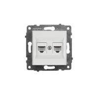 Механизм розетки компьютерной двойной (CAT6) белый GRANO
