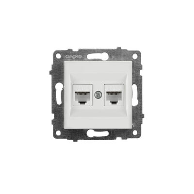 Механизм розетки компьютерной двойной (CAT6) белый GRANO