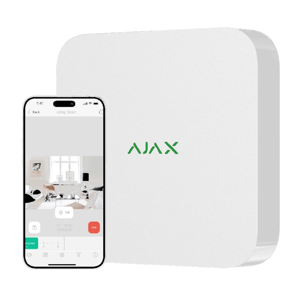 Відеореєстратор Ajax NVR (16ch) (8EU) white Мережевий відеореєстратор