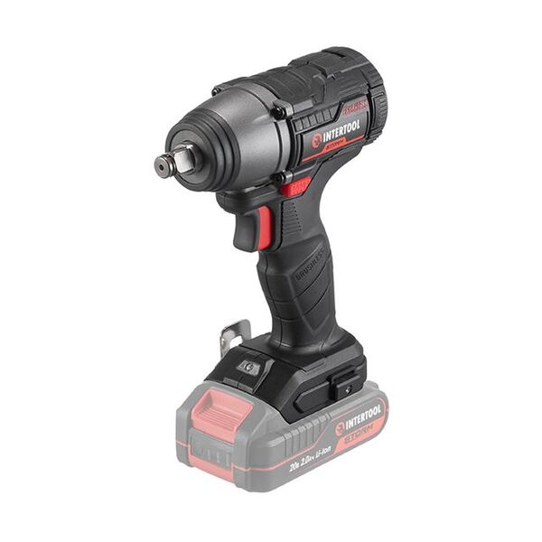 Гайкокрут ударний акумуляторний з безщітковим двигуном 20 В, 300 Nm, 0-2500 об/хв, 0-3000 уд/хв, 1/2", без ЗП та АКБ INTERTOOL WT-9364