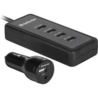 Автомобільний зарядний пристрій 1 + 4 USB Defender ACA-02 9.2A