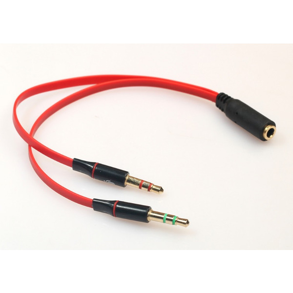 Перехідник аудіо Jack 3.5mm F 4pin -> 2 Jack 3.5mm M (Audio+MIC)