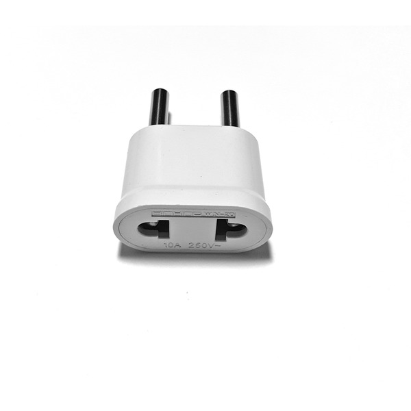 Перехідник живлення 220В плаский USA/AU на EURO розетки, білий