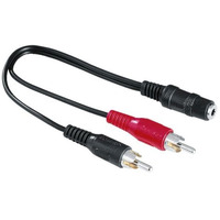 Перехідник аудіо Jack 3.5mm F -> 2 x RCA M 0.4 м.