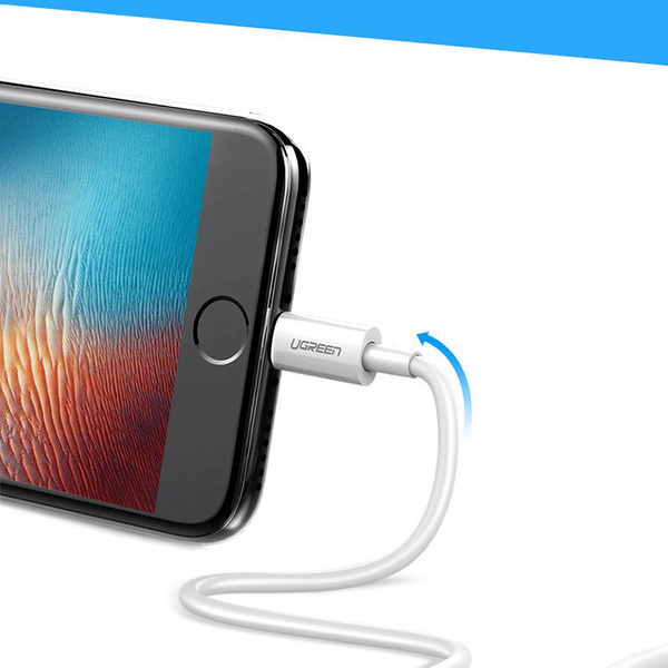 Кабель Ugreen US155 USB - Lightning (M/M), 2 м, White (20730)