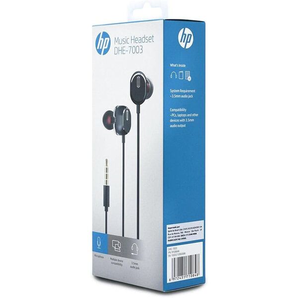 Навушники з мікрофоном HP DHE-7003 (мобільна гарнітура) Volume Control Grey