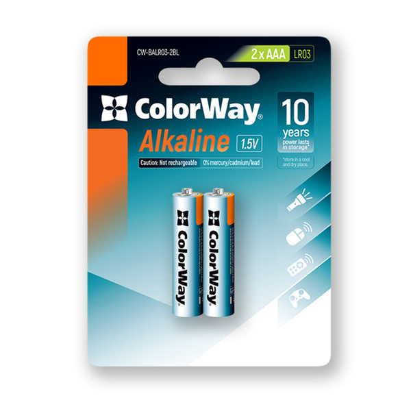 Батарейка ColorWay Alkaline Power AAA/LR03 BL 2шт