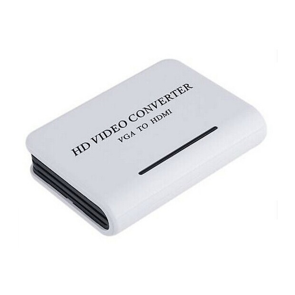 Переходник VGA 15F --> HDMI M v1.3, Jack 3.5 мм, пластик, белый RTL