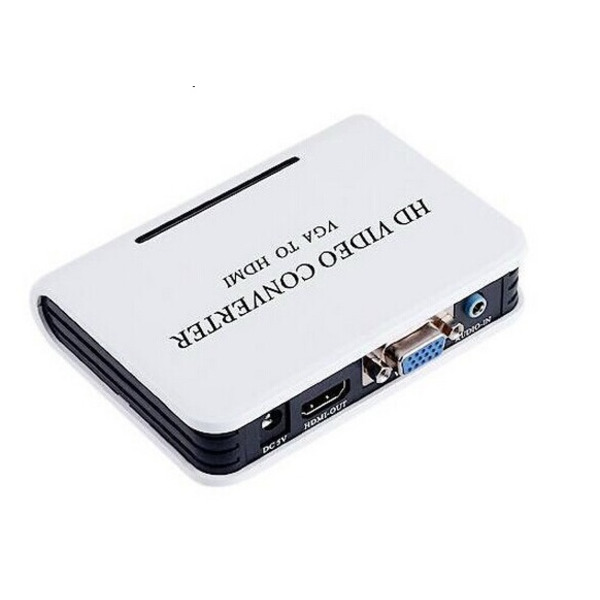 Переходник VGA 15F --> HDMI M v1.3, Jack 3.5 мм, пластик, белый RTL