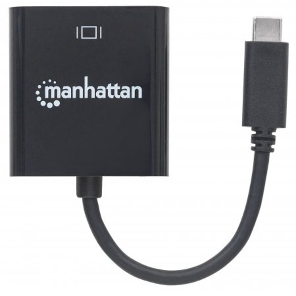 Перехідник USB3.1 Type-C --> VGA (F), чорний, Manhattan