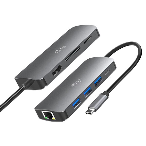 Док-станция Media-Tech USB-C HDMI/USB 3.0x3/RJ45/SD/MicroSD/PD 100W (MT5044)