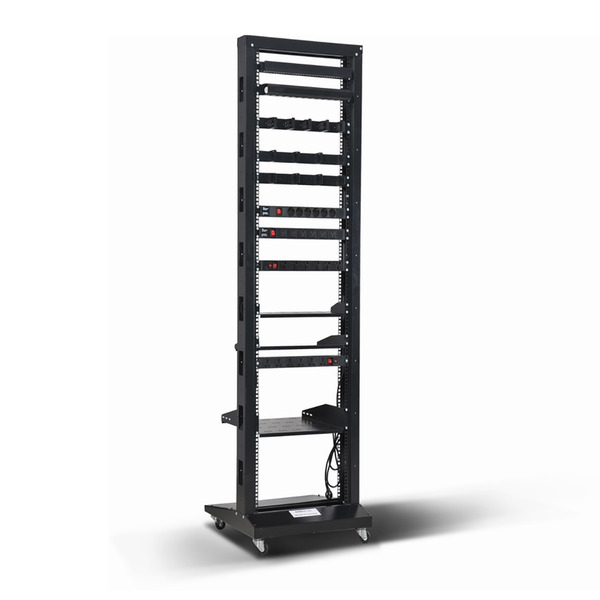 Стійка 19, high 42U, одинарна, чорна, 250кг, Kingda