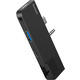 Док-станція USB3.1 Type-C+3.5mm --> USB 3.0/RJ45/Type-C/3.5mm Чорна Baseus for Surface Go