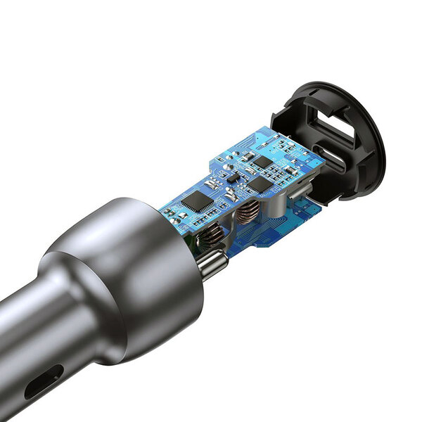 Автомобильное зарядное устройство Ugreen CD213 (2xUSB 36W (USB-C+USB-A) QC 3.0+ Gray (60980)