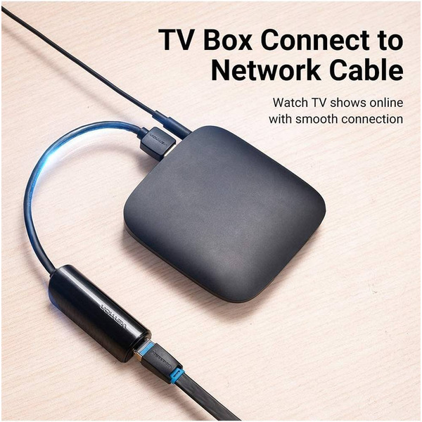 Перехідник USB 2.0 --> Ethernet RJ45 100 Mb чорний Vention