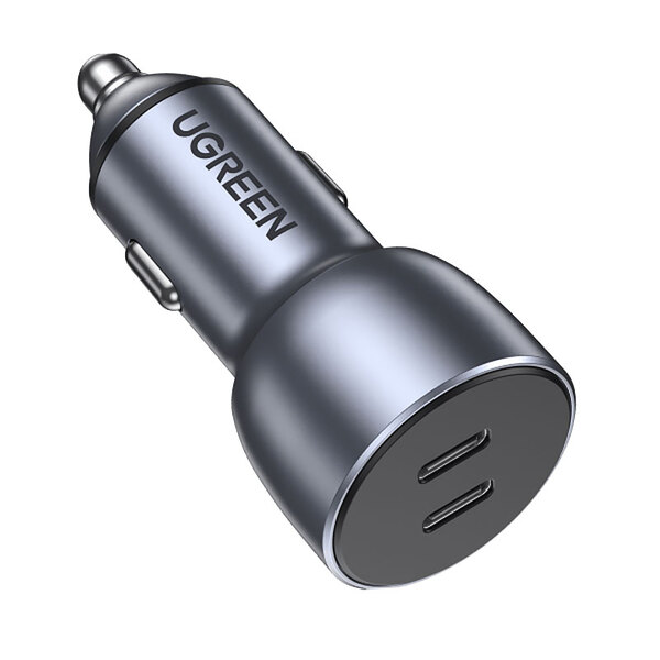 Автомобильное зарядное устройство для Ugreen CD213 (2xUSB 40W (USB-C) QC 3.0+ Gray (70594)