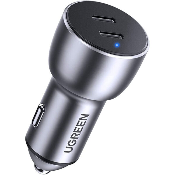 Автомобильное зарядное устройство для Ugreen CD213 (2xUSB 40W (USB-C) QC 3.0+ Gray (70594)