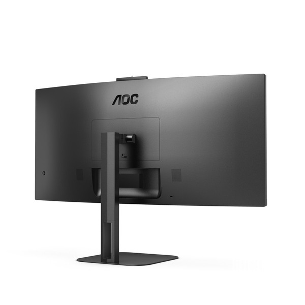 Монітор TFT 34" AOC CU34V5CW/BK, WQHD, VA, 100Гц, 1 мс, вигнутий, HDMI, DP, USB-C, USB-hub, webcam, колонки