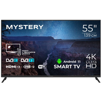 Телевізор TV 55 Mystery MTV-5560UDT2 4K/Android 11/DVB-T2/2xUSB 2.0/3хHDMI/CI-слот/Wi-Fi/Black
