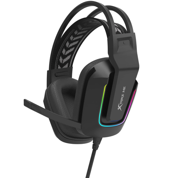 Наушники XTRIKE ME GH-712, USB+3.5мм, RGB, кабель 2м, черные