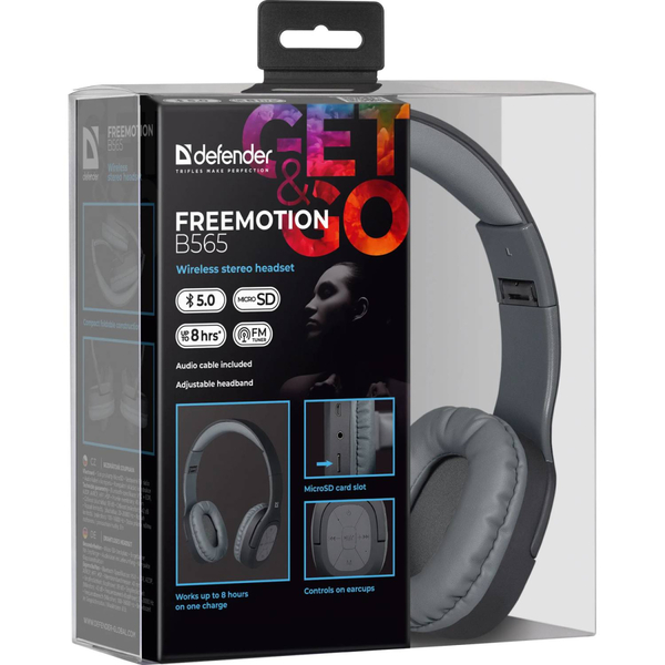 Навушники DEFENDER (63565)FreeMotion B565 Bluetooth, сірий