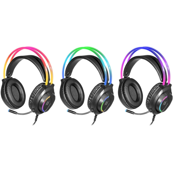 Навушники DEFENDER (64555) Flame, RGB, провід 2 м., чорний