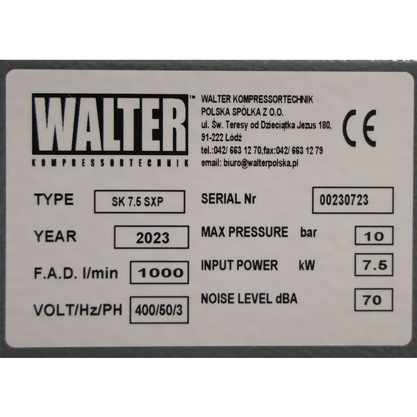 Компрессор Walter SK 7,5 SXP