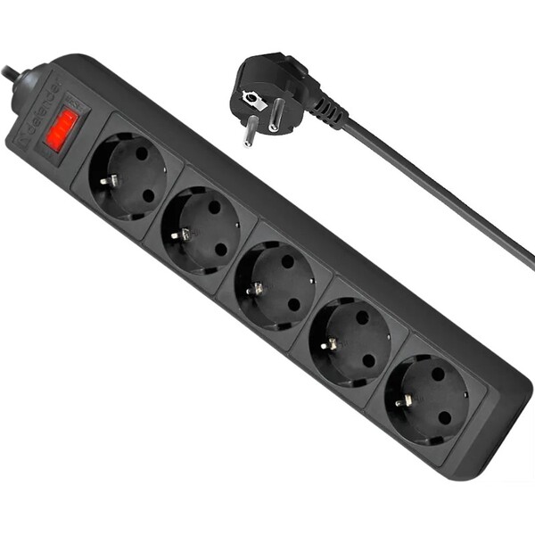 Мережевий фільтр DEFENDER (994840)ES 1.8m 5 роз black UA