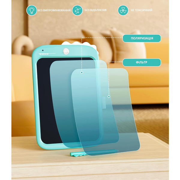 Детский планшет для рисования Beiens Динозаврик 10” (мультиколор) голубой (К1006blue)