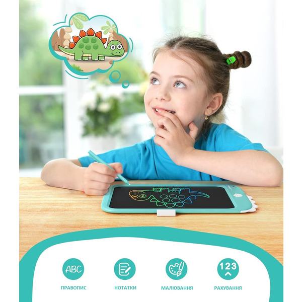 Детский планшет для рисования Beiens Динозаврик 10” (мультиколор) голубой (К1006blue)